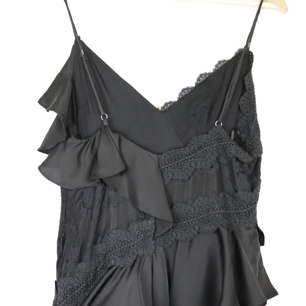BHLDN Elora Sleeveless V-Neck Ruffle Lace Maxi Dress 6 Formal Gown Black - Picture 6 of 10